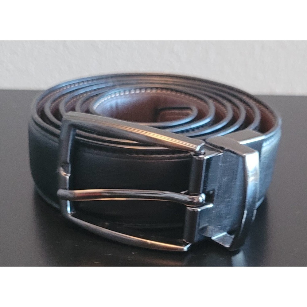Men's Faux Leather Reversible Black and Brown Belt Size L 38-40